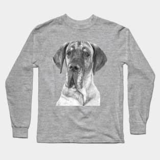 Black and White Great Dane Long Sleeve T-Shirt